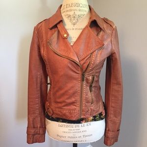 NY&Co Brown Vegan Leather Jacket